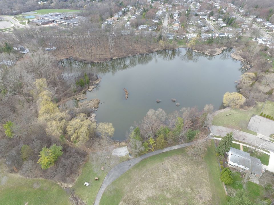 Drone aerial photo of the Thurston Nature Center on April 1, 2020